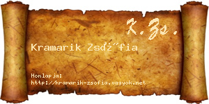 Kramarik Zsófia névjegykártya